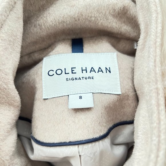 Cole Haan Faux Fur Trimmed Hooded Coat sz 8 NWT - Picture 10 of 11